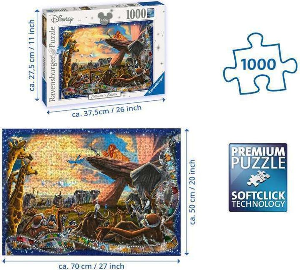 Puzzle 1000 elementów Walt Disney Król Lew Produktbild 3