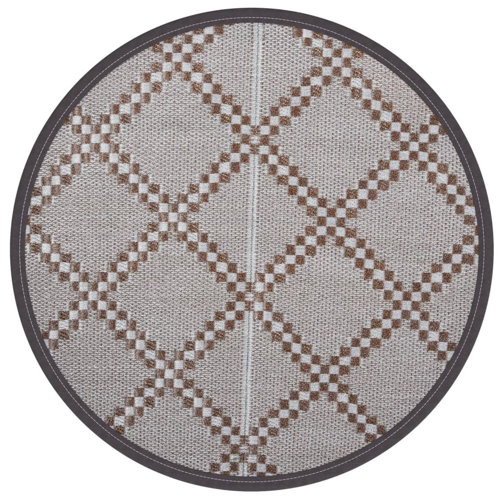 vidaXL Outdoor-Teppich ARAKIL Braun Ø200 cm PP