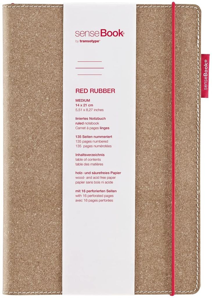 transotype Notizbuch "senseBook RED RUBBER" Medium liniert