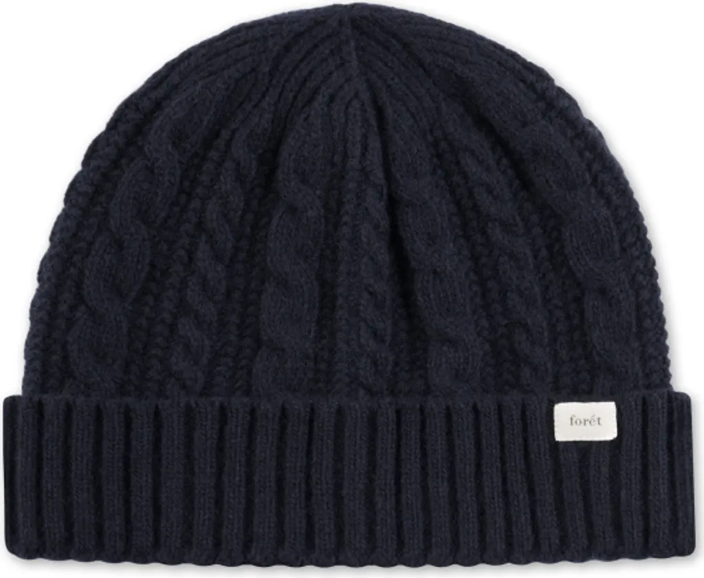 Bonnet torsadé Navy Foret Top - Bonnet chaud en maille tricotée