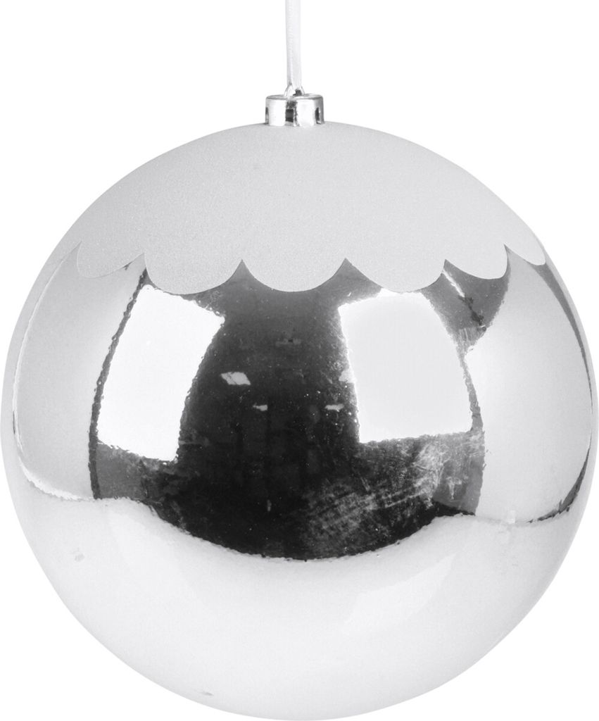 Silbernes Ornament mit Schnee 25 cm Produktbild 