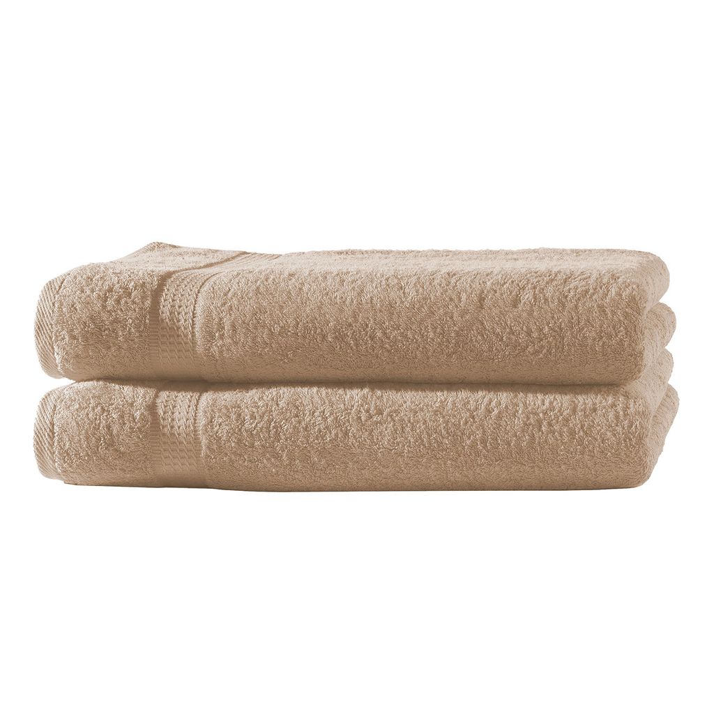 2er Set Frottee Handtücher Elegance 50x100 cm 100% Baumwolle 500 gsm Handtuch beige