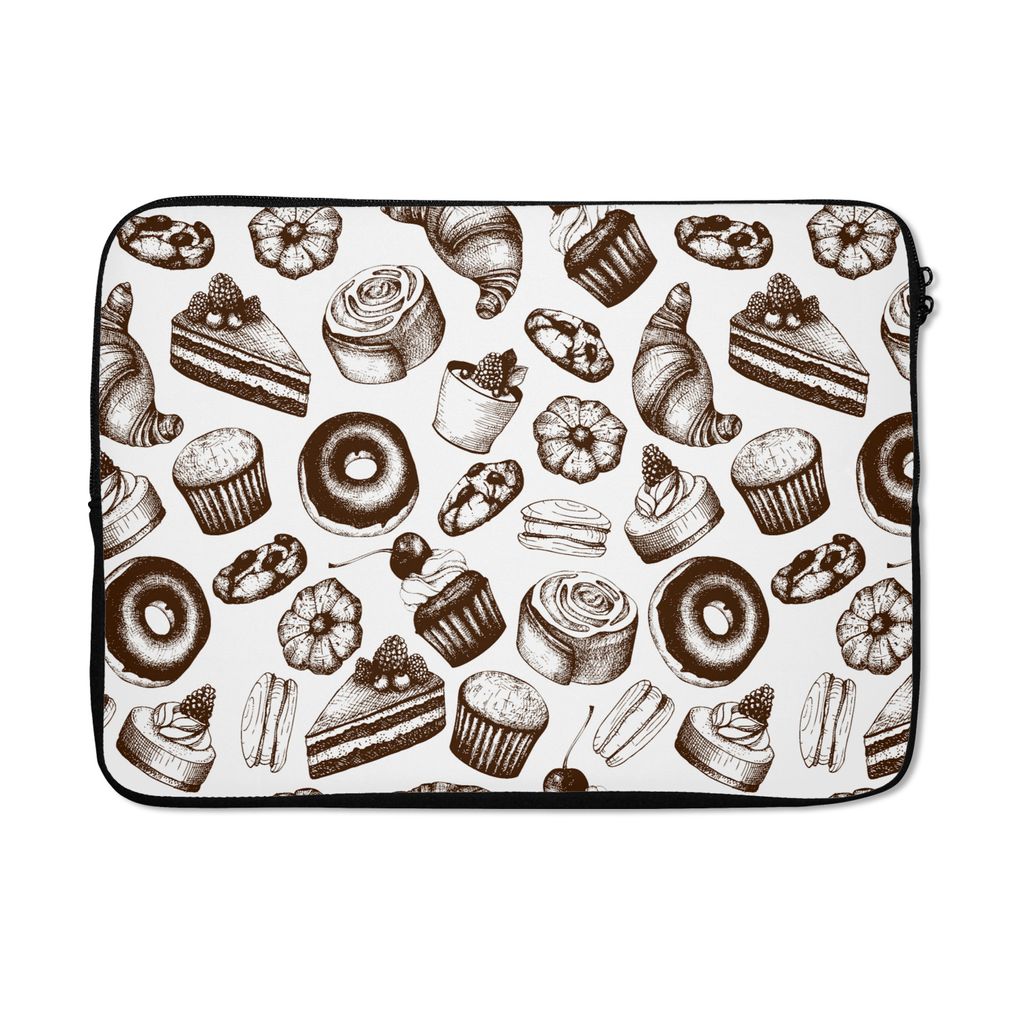 MuchoWow Laptop Hülle 14 ZollBrot - Konditorei - Vintage - Design Laptoptasche - Laptoptasche - Stoßsicher - Schutzhaube