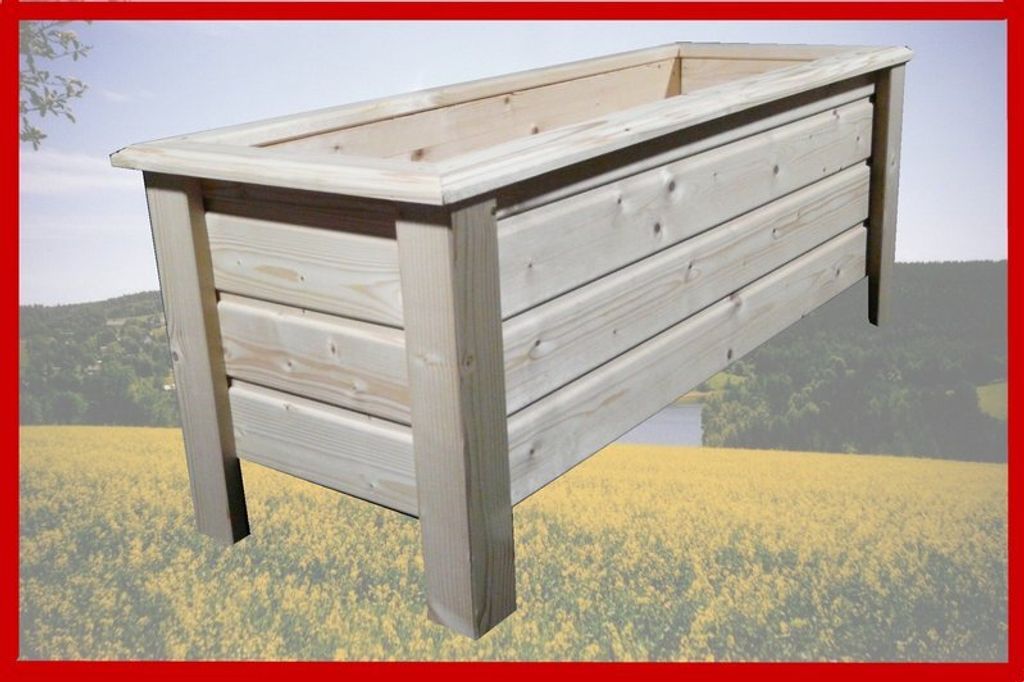 Hochwertiger Classic unbehandelt Außenmaße 110 x 40 x 40 cm Blumenkasten Hochbeet Pflanztrog Nr. PK - REAL-2714