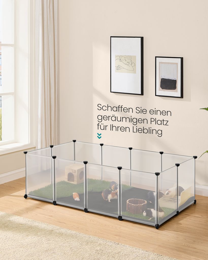 SONGMICS Kleintiergehege mit Bodenplatten, Gehege mit Produktbild 