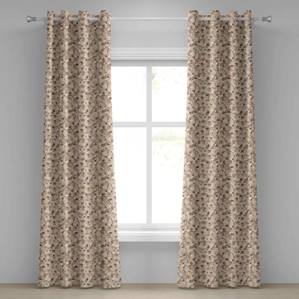 Tenda ABAKUHAUS Autunno Boho 2 Pannelli 280x225 cm Crema e Cacao