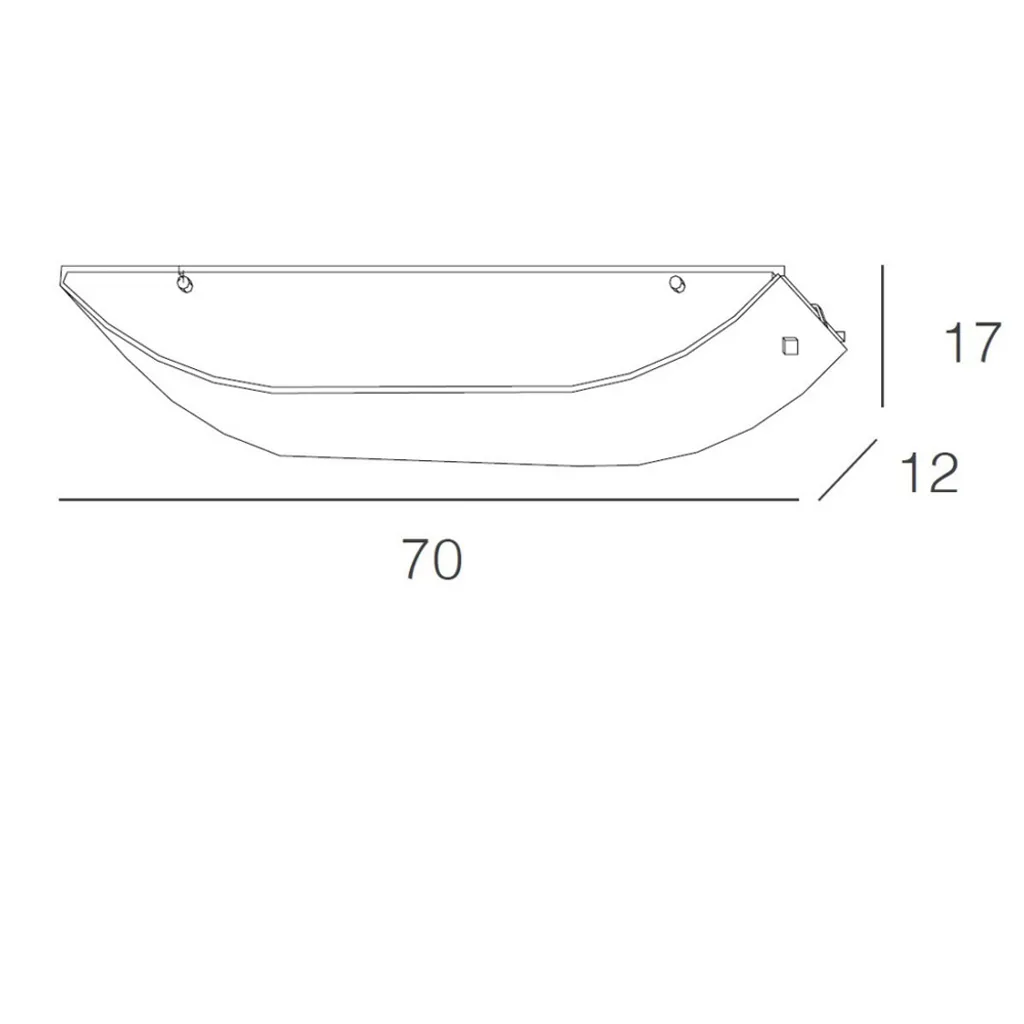 Plafonnier Toplight Mad design chromé 4 douilles E27 format 70x50cm
