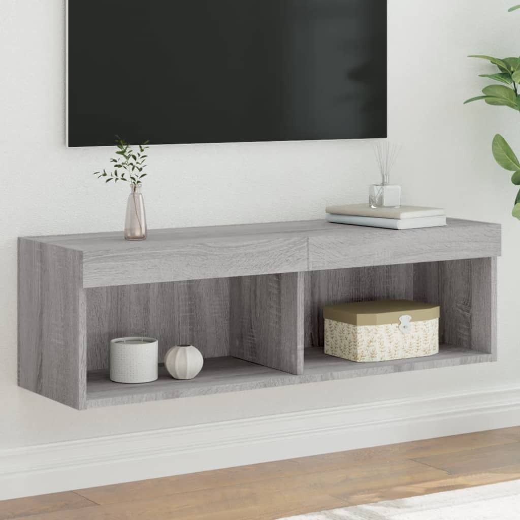 Maison Exclusive - TV-Schrank mit LED-Leuchten Grau Sonoma 100x30x30 cm