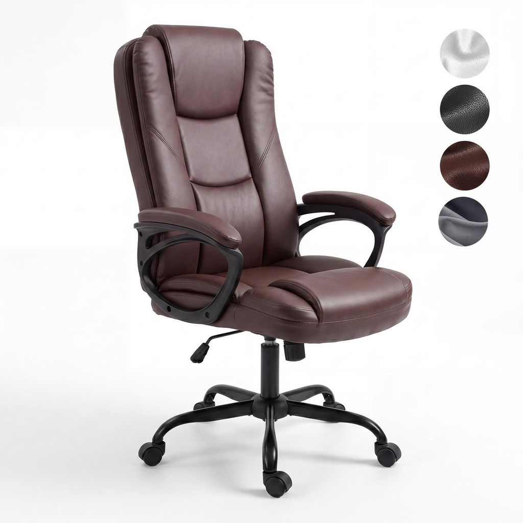 Ergonomischer Bürostuhl Chefsessel aus Kunstleder, Produktbild 