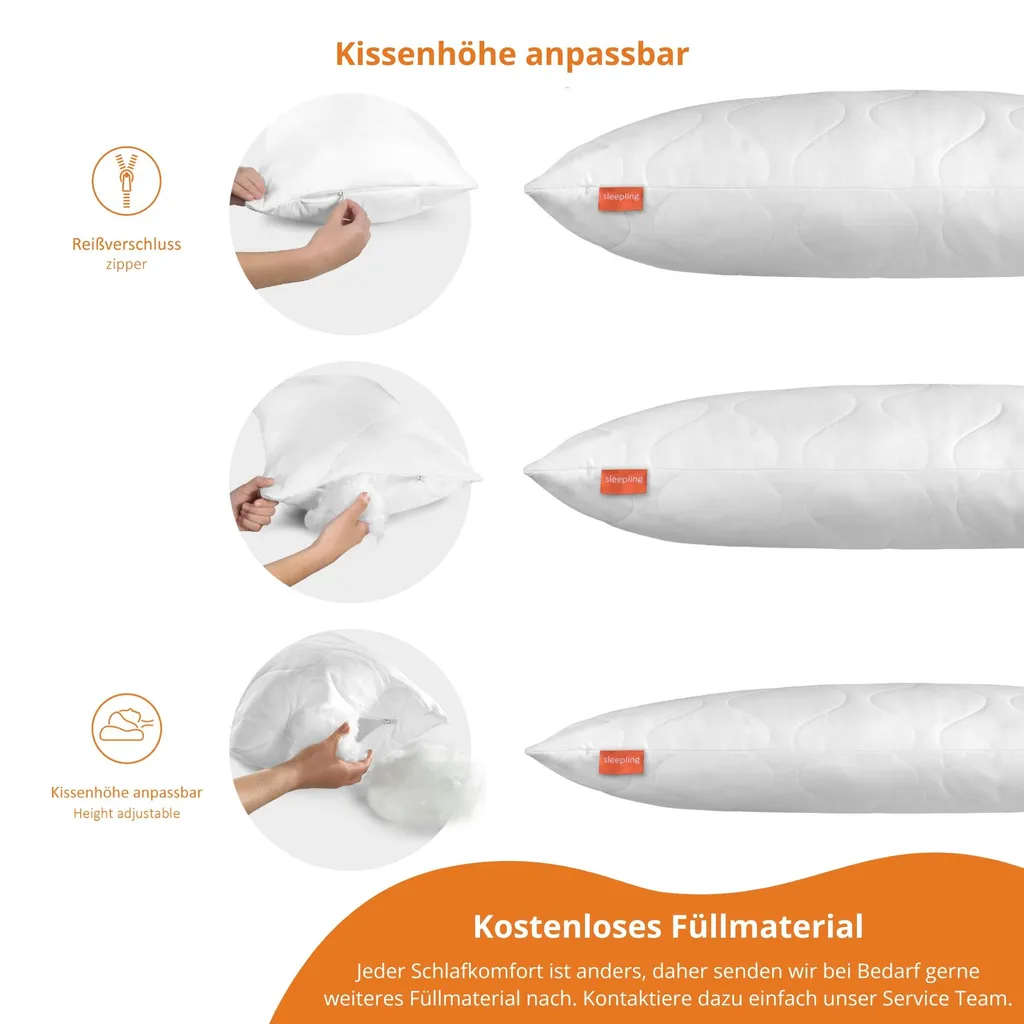 Dormi Meglio: Set 2 Cuscini Sleepling 65x65 Microfibra Traspirante - 3
