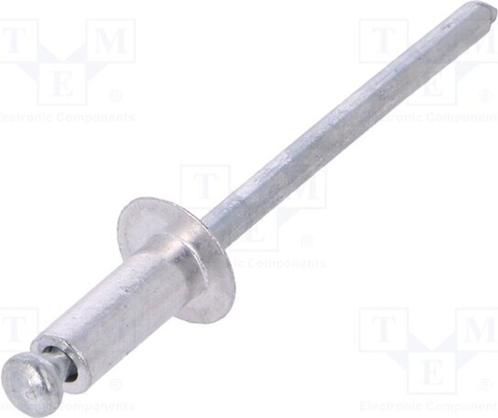 1x Niete Durchm.Niete: 4mm 50Stk. 70410 Nieten Aluminium L. Niete: 9,6mm