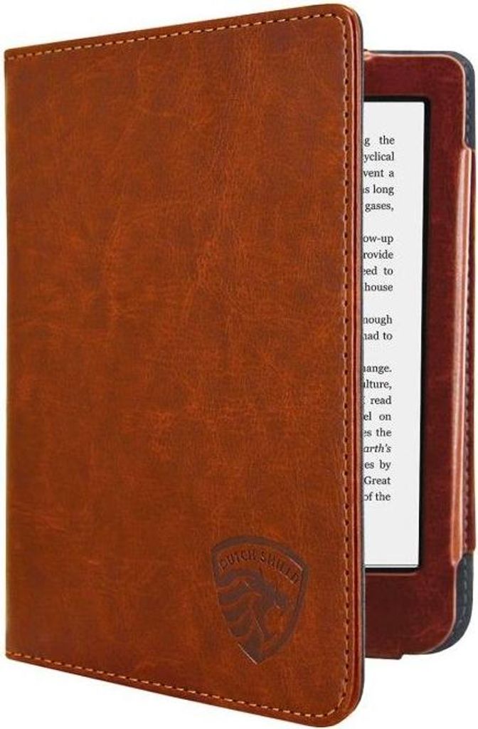 Dutch Shield - Luxe Case Hülle für das Kobo Clara 2E Ebook - Klapphülle Ereader Schutzhülle Cover Braun