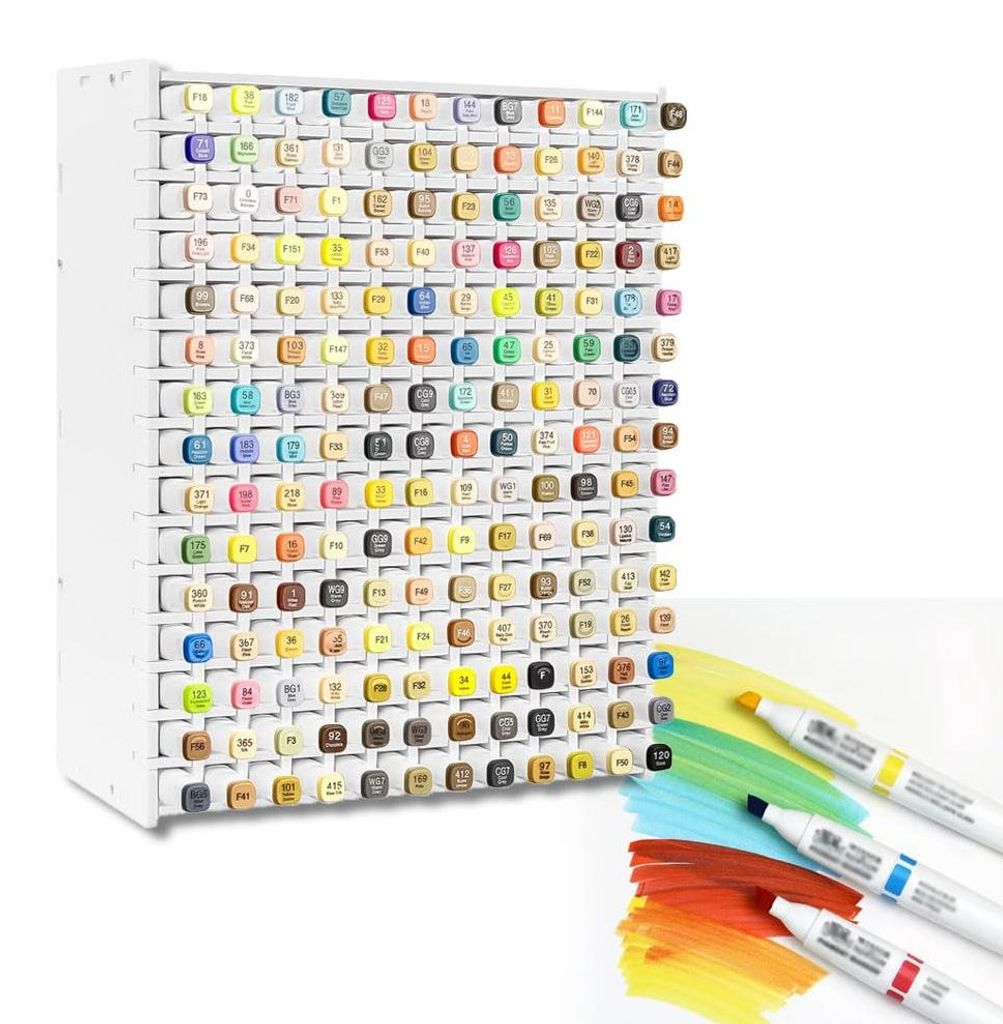 Aufbewahrungsregal aus PVC mit 180 Fächern für Textmarker, Buntstifte und Pinsel für Zuhause, Büro und Schule.