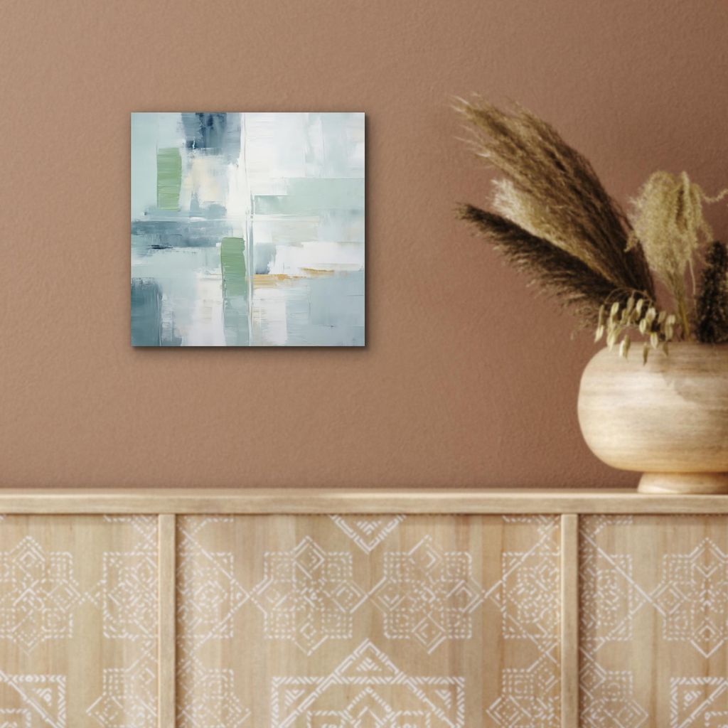 MuchoWow Wanddekoration Metall Metallbild Wandkunst 20x20 cm Farbe - Moderne Kunst - Abstrakt - Grau MuchoWow Aluminium Gemälde - Alu Dibond Bilder