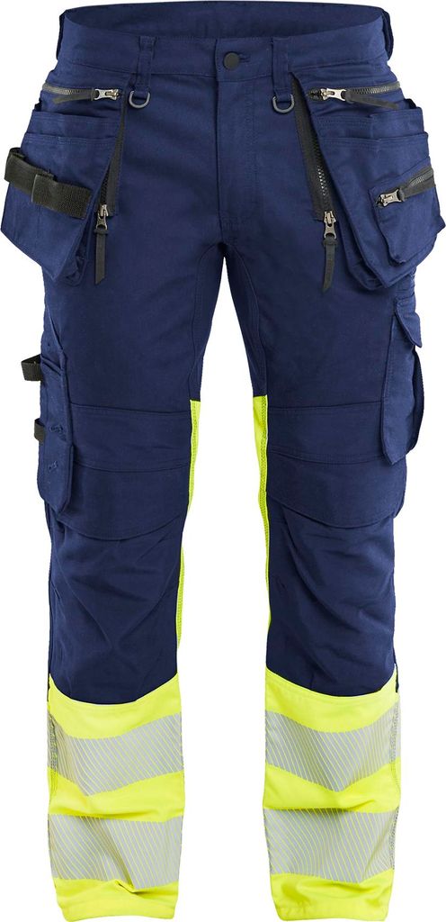 Blakläder High Vis Arbeitshose Stretch 1130, Farbe:Marineblau/ High Vis Gelb, Größe:D88