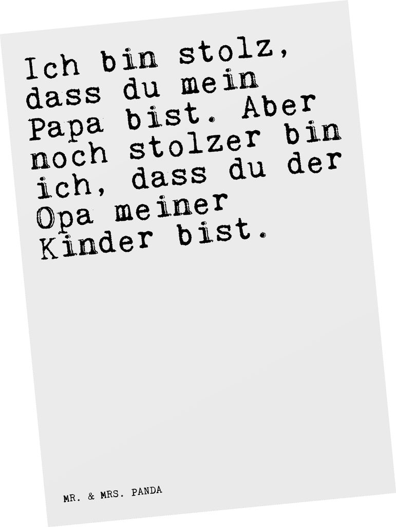 Mr. & Mrs. Panda Postkarte Ich bin stolz, dass... - Weiß - Geschenk, Ansichtskarte, Grußkarte, Ansichtskarten, Spruch Sprüche Weisheiten Zitate ...