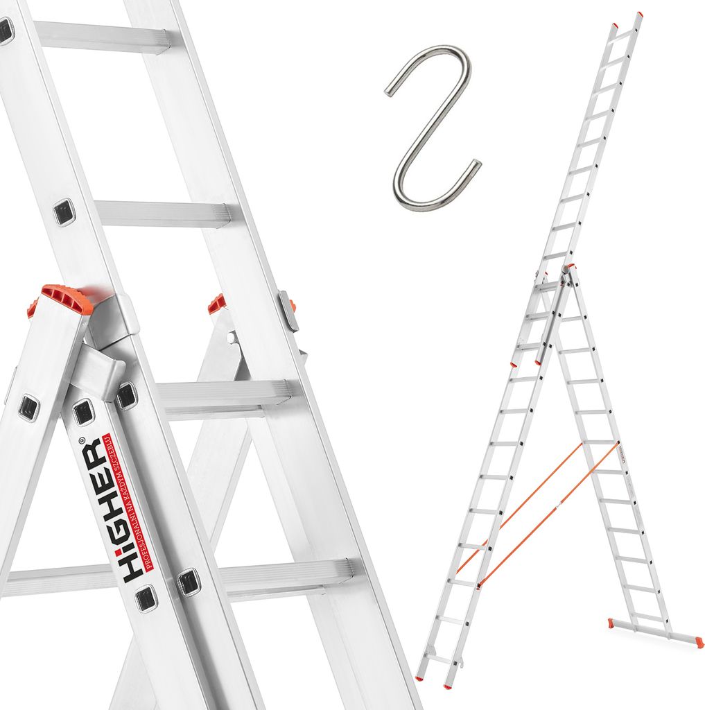 Drabina aluminiowa profesjonalna HIGHER 3x12 seria 73PRO Zdjęcie produktu 