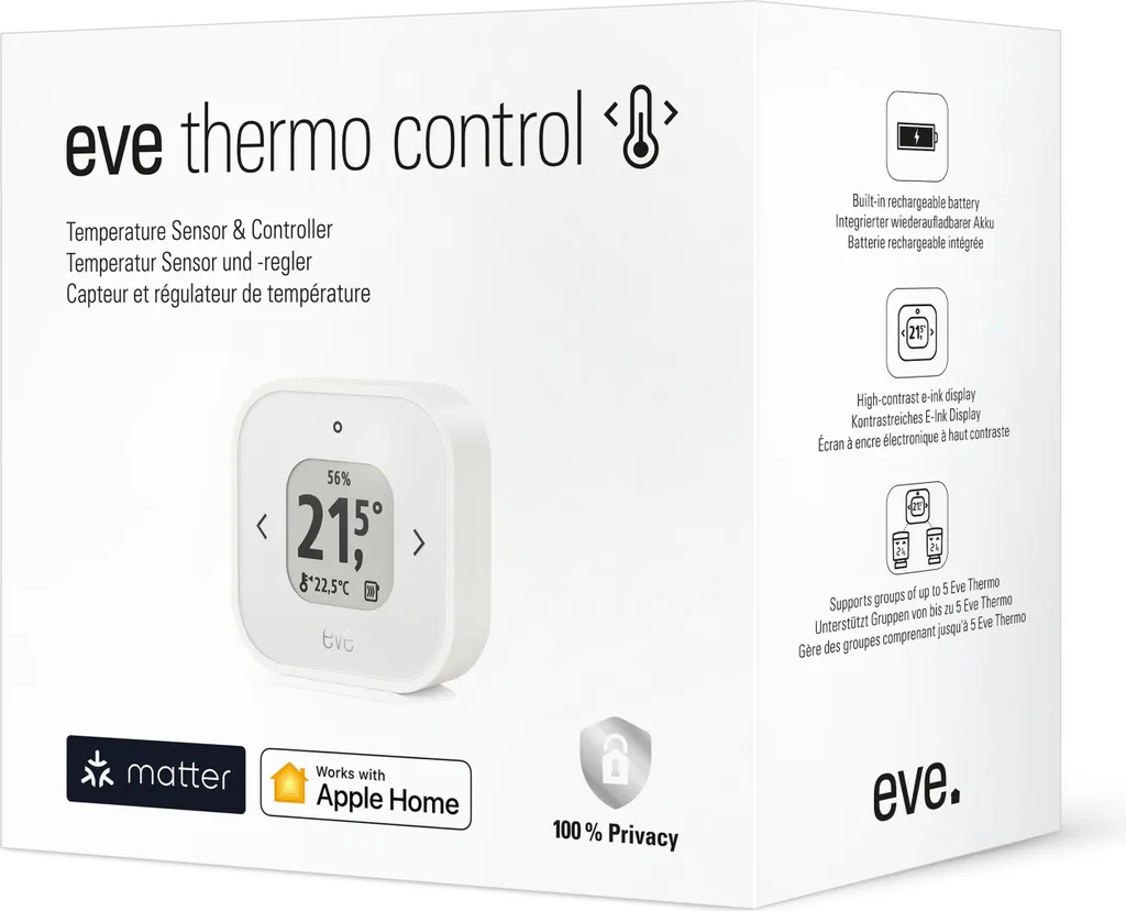 Eve Thermo Control Matter Écran E-ink et Capteur de Température Thread - 3