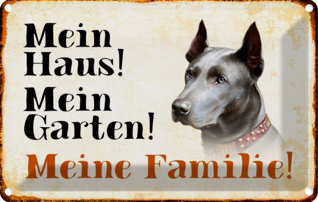 vianmo Blechschild 20x30 cm Hund Dobermann mein Haus Garten Familie Tier Haustier