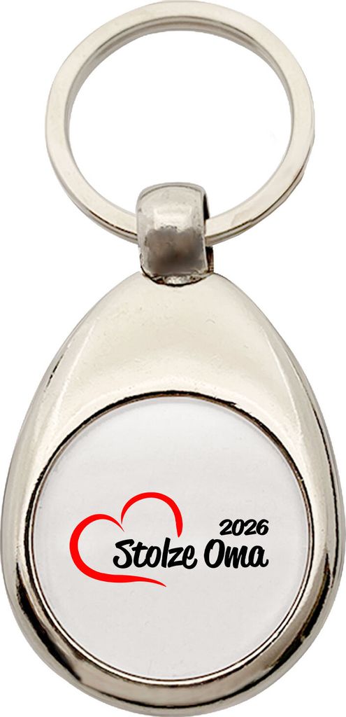 Huuraa Schlüsselanhänger Stolze Oma 2026 Herz Metall Schlüsselring Einkaufswagenchip Geschenkidee