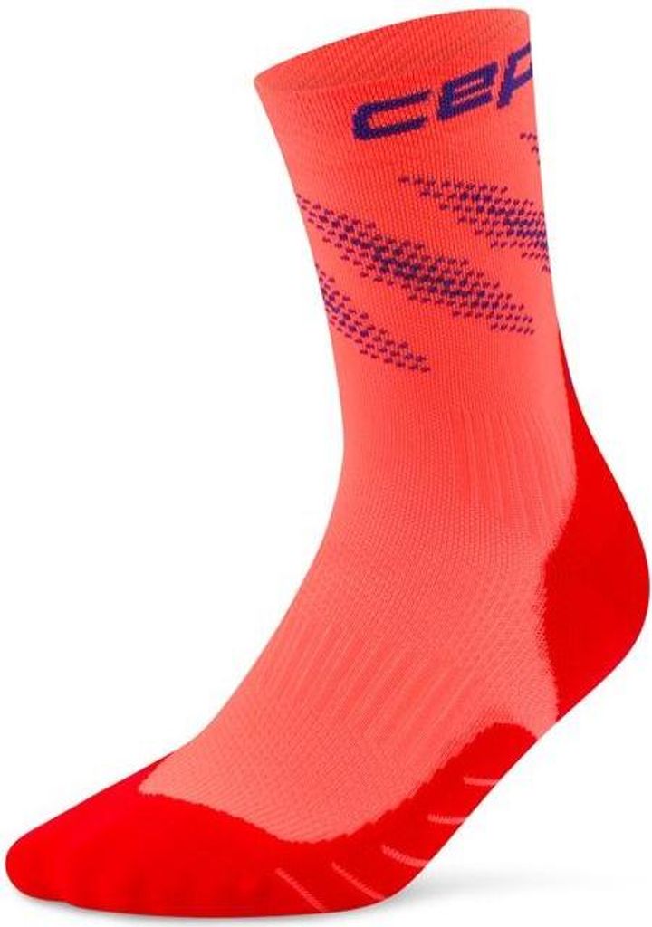 cep CEP Damen Core Run EDT Elliptic Mid Cut Laufsocken neon coral/purple III