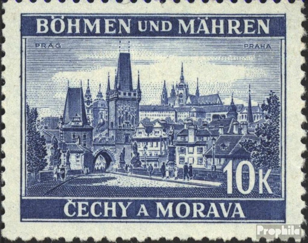 Briefmarken Böhmen und Mähren 1939 Mi 36 postfrisch Freimarken