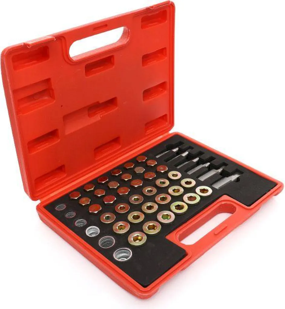 Kraft & Dele KD10512 Kit Réparation Filetage Bouchon Vidange Huile 114pcs