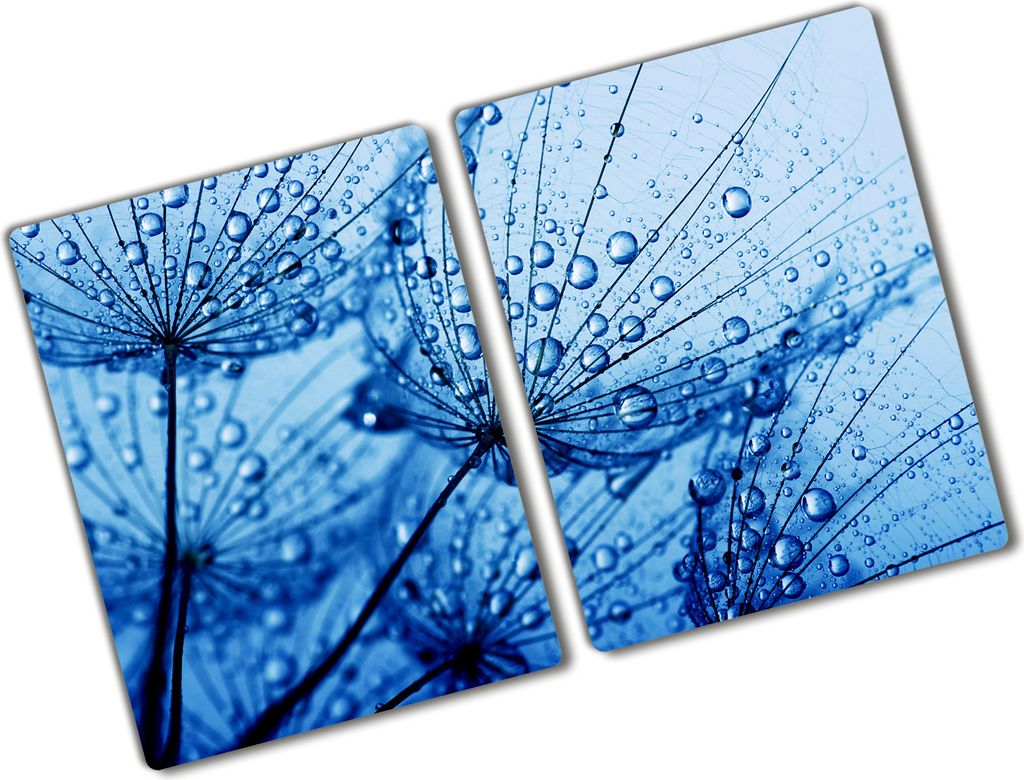 Tulup Glas Herdabdeckplatte - 2x40x52 cm - Glaskeramikkochfeld-Abdeckung Spritzschutz Glasabdeckplatte Kochplattenabdeckung und Schneidebrett - Zwe...