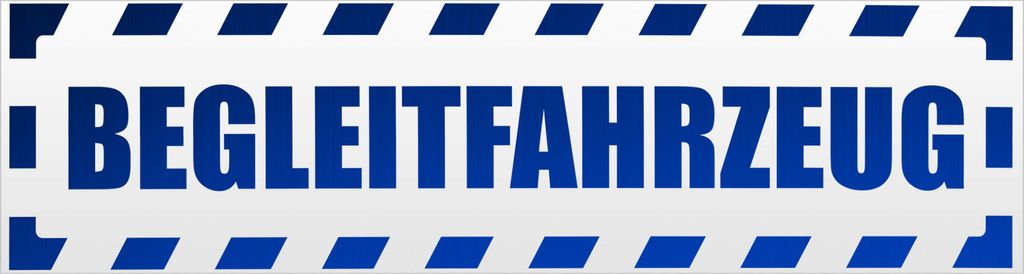 Kiwistar Begleitfahrzeug gestreift Magnetschild Schild magnetisch - 30cm Blau - reflektierend - Magnetfolie für Auto PKW Kfz