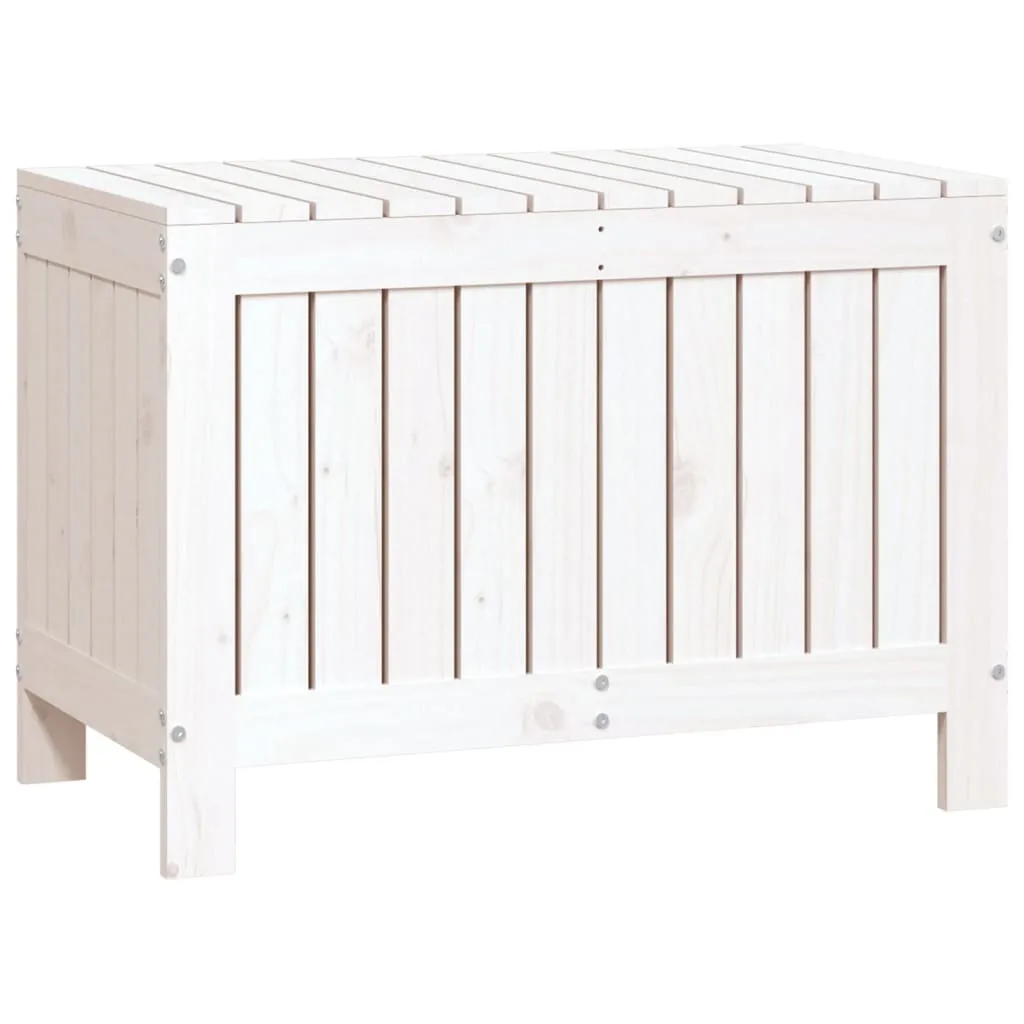 Cassapanca da giardino bianca 76x42,5x54 cm in legno di pino massiccio