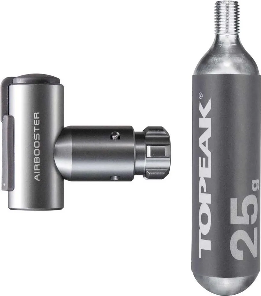 Recharge CO2 de 25g Topeak Airbooster Argent pour Gonflage Rapide VTT