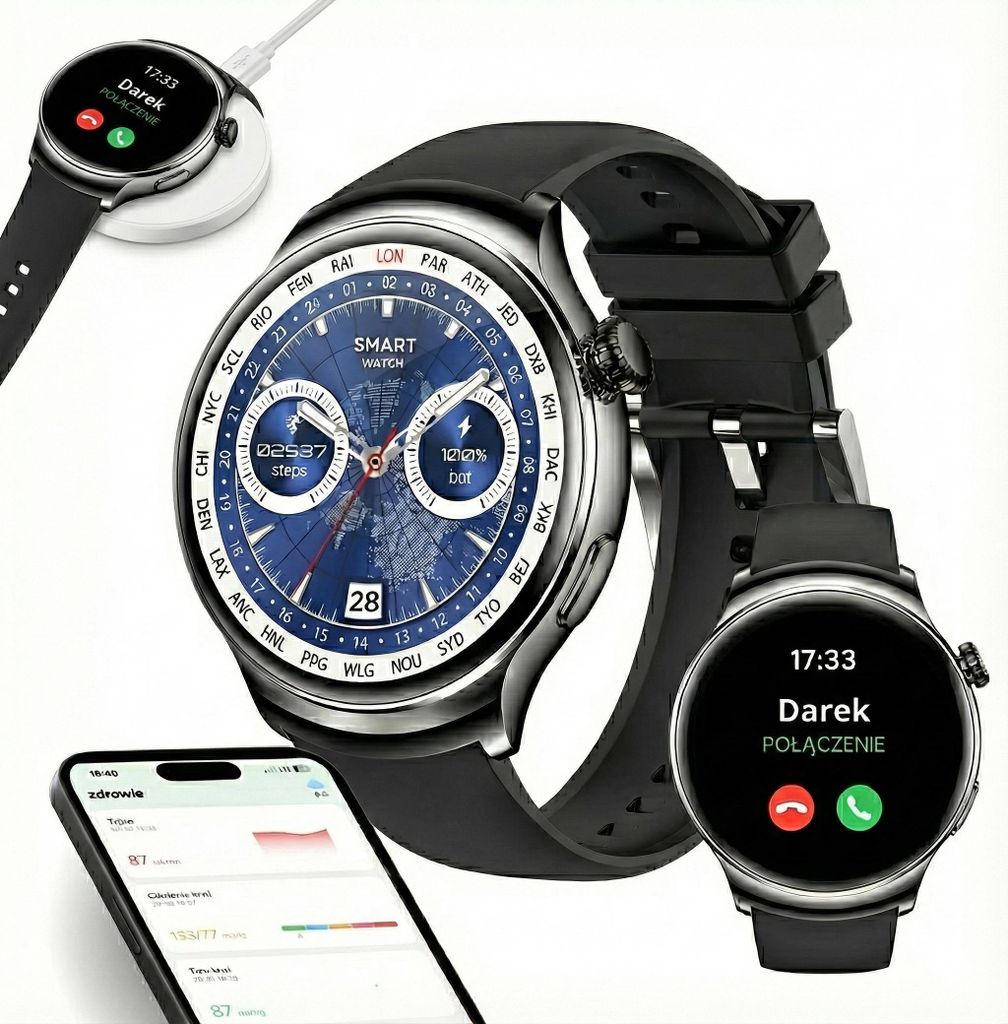 Smart hodinky Z93 Pro, okrúhle, 1,52" AMOLED HD 460×480, Obrázok produktu 