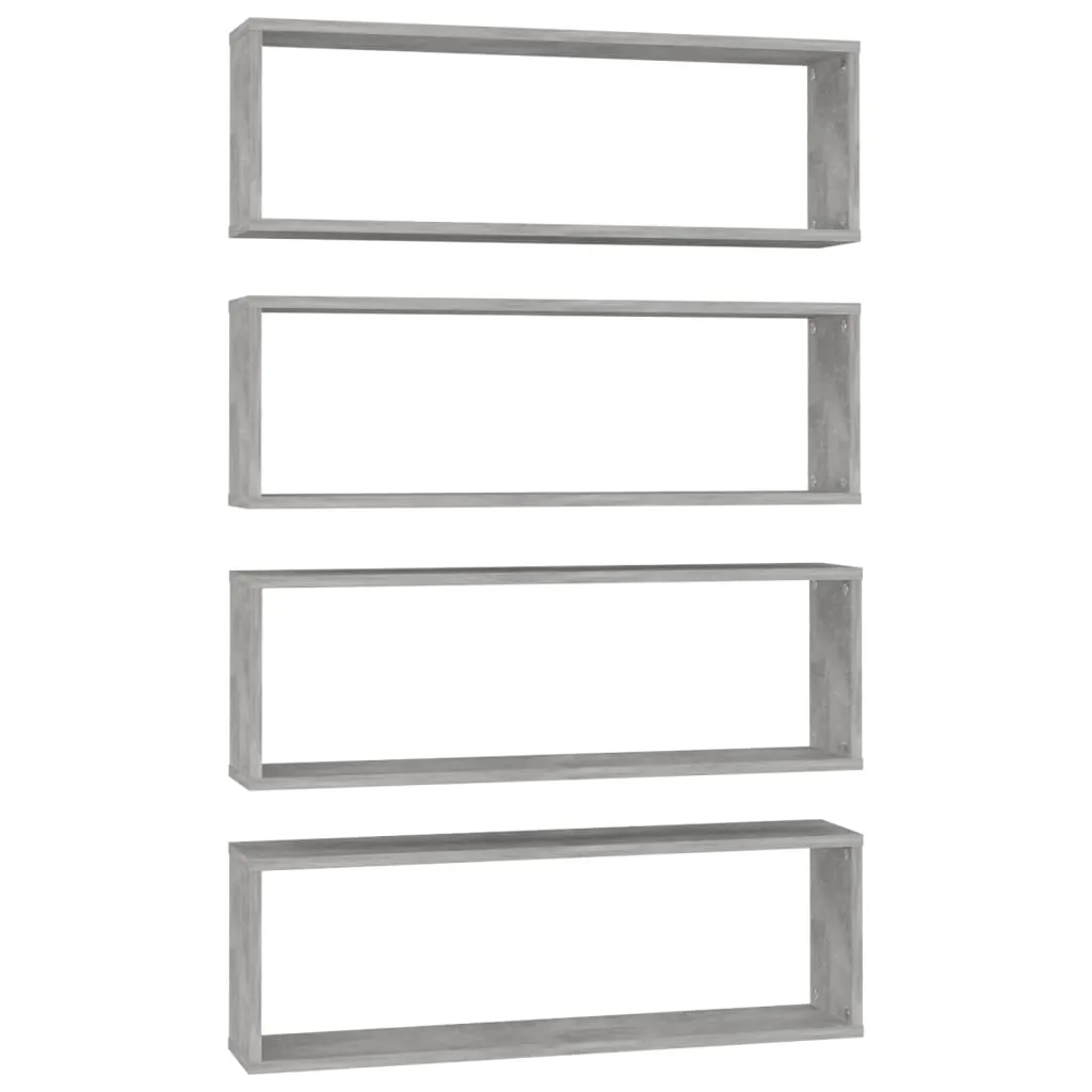 Set 4 Mensole Parete 80x15x26,5 Grigio Cemento - vidaXL Design Cubo - 3