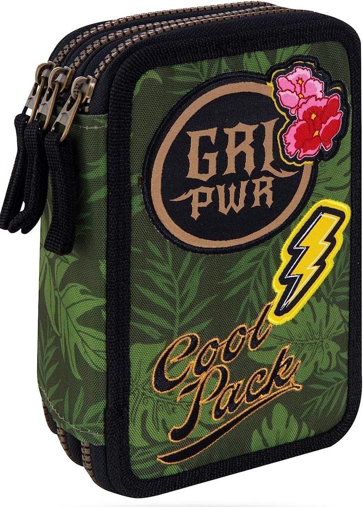 COOLPACK XXL Federtasche Federmappe,Federmäppchen gefüllte Schüleretui 3-stöckig inkl. Füller Patronen