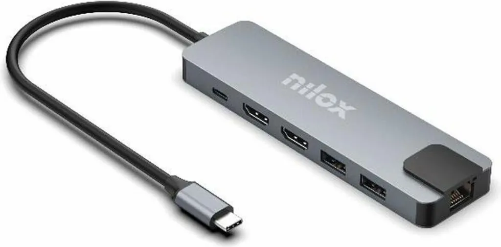 Nilox Nxdsusbc08 Caricabatterie doppio 4k per laptop Taglia unica
