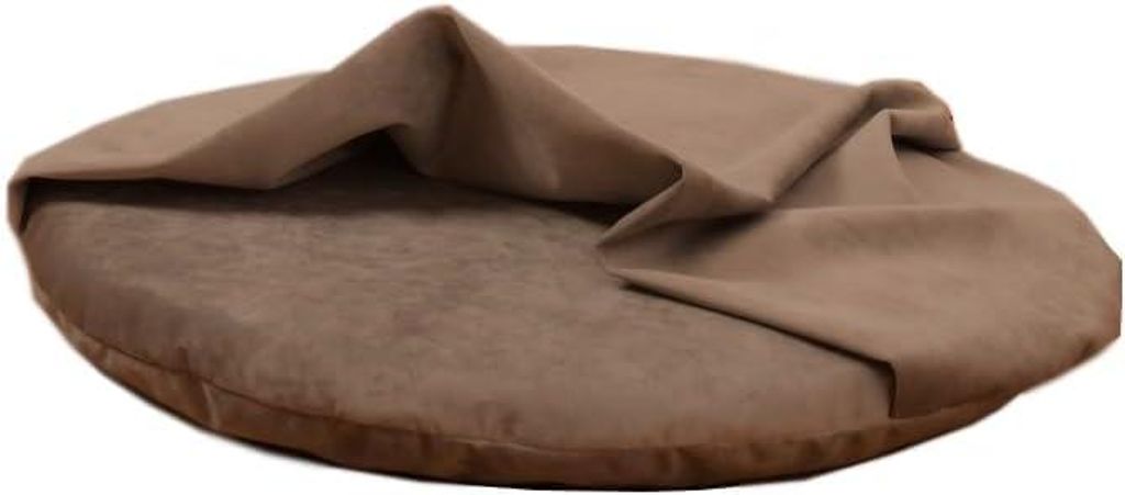 Rohrschneider Liegekissen Iglu für Hunde, Weiches Kissen mit Integrierter Höhle, Samt Stoff, Abnehmbarer Bezug, Waschbar, Taupe, S: Ø43xH20cm