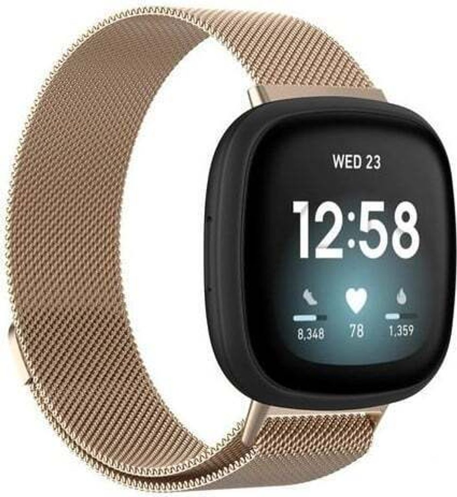 Strap-it Milanese Armband - Kompatibel mit Fitbit Versa 3 Armband Ersatzarmband Edelstahl - Magnetverschluss - Hochwertiges Material - für Armband...