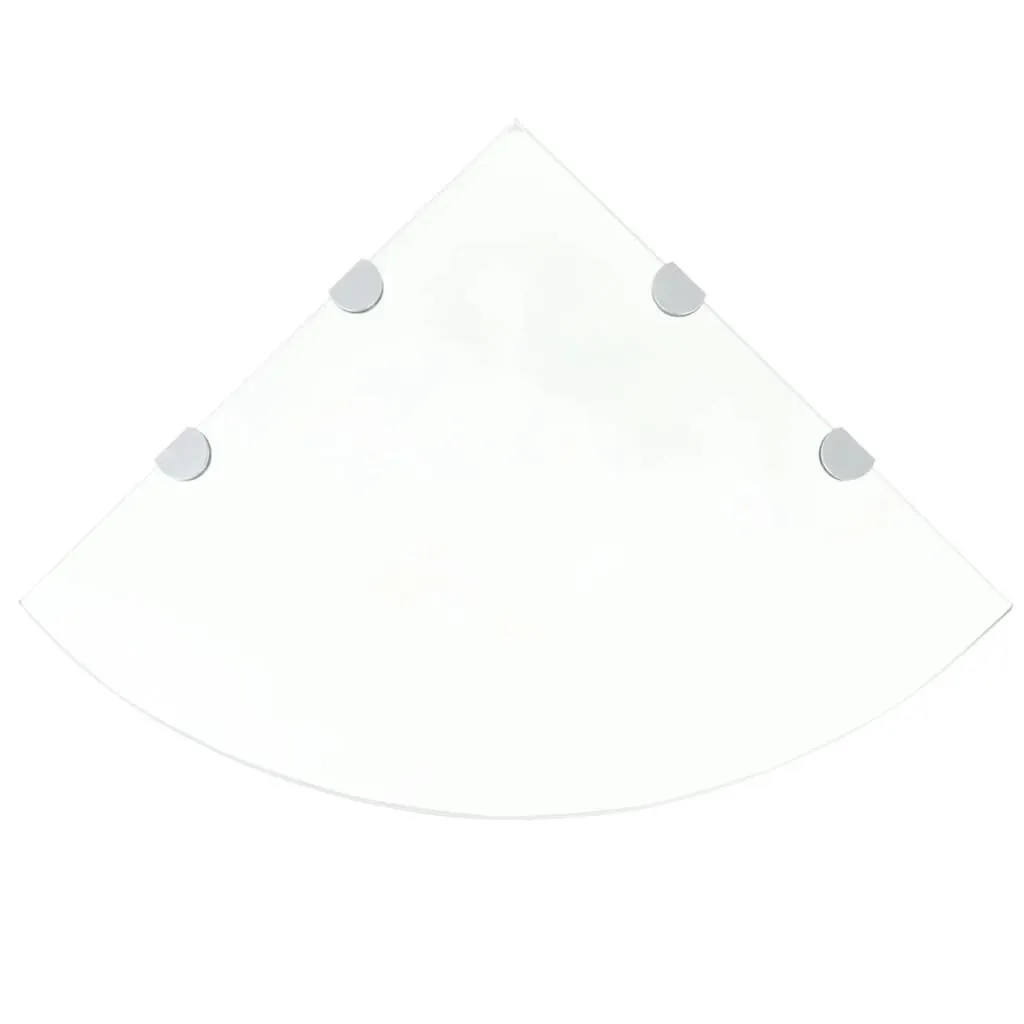 vidaXL Étagères d'angle 2 pcs avec supports chromés verre transparent