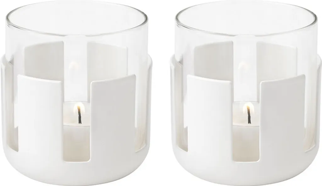 stelton portacandele LUNA 2 pezzi bianco morbido