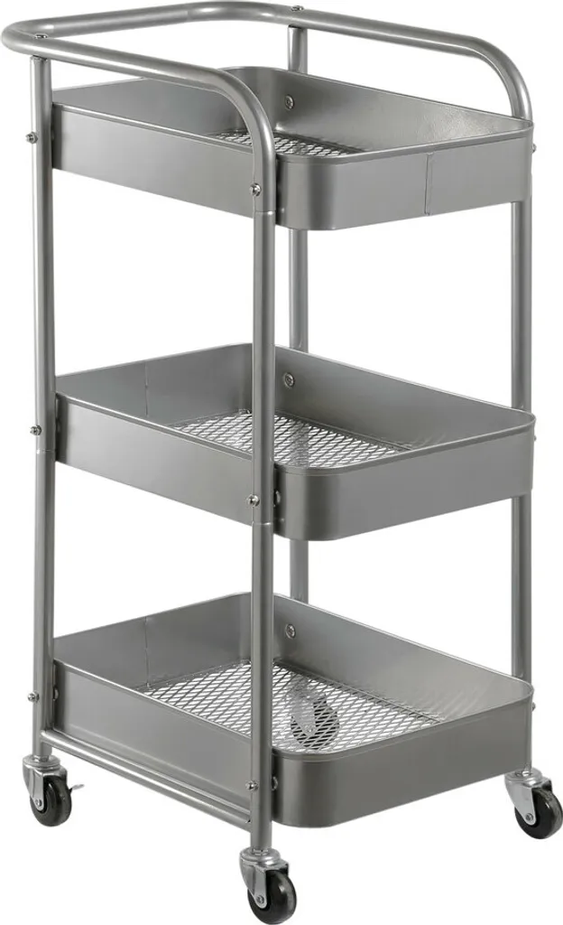 Chariot de rangement Utility Trolley 3 robuste en métal à 3 étages