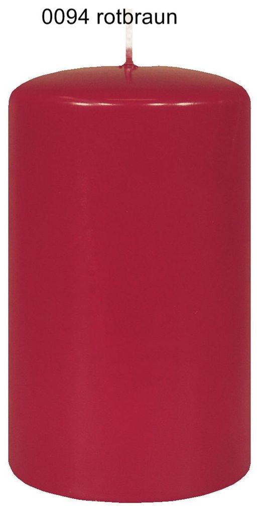 Flachkopf-Stumpenkerzen Rotbraun 80 x Ø 50 mm, 4 Stück Produktbild 