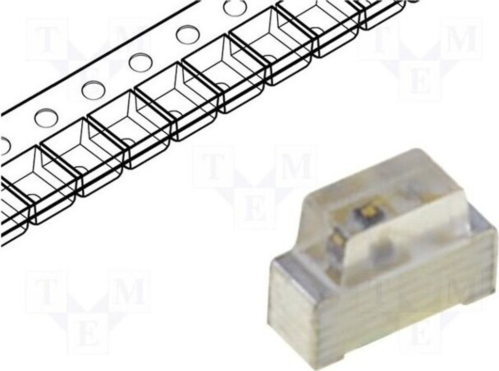5x LED 0602 110÷250mcd 110° SMD 1,6x1,2x0,6mm rot 1,95÷2,5V KPA-1606SURCK LED-Dio