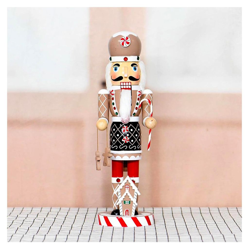 Nussknacker Weihnachtsdekoration - 36 cm Holzfigur Nussknacker Soldat - Holzdeko für Kaminbank, Tischdekoration, Desktop, Weihnachtsparty, Zuhause...
