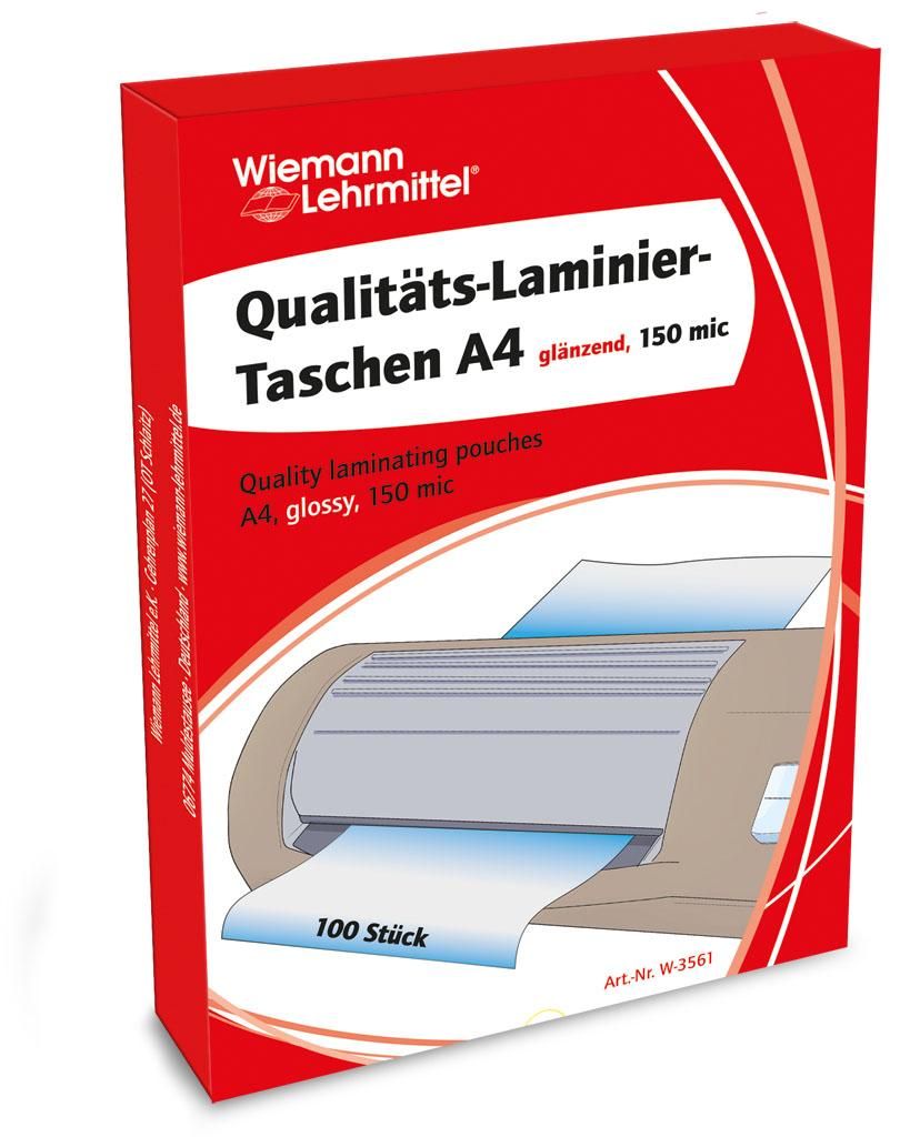 Laminiertaschen DIN A4 - 100 Stueck Laminierfolien Produktbild 