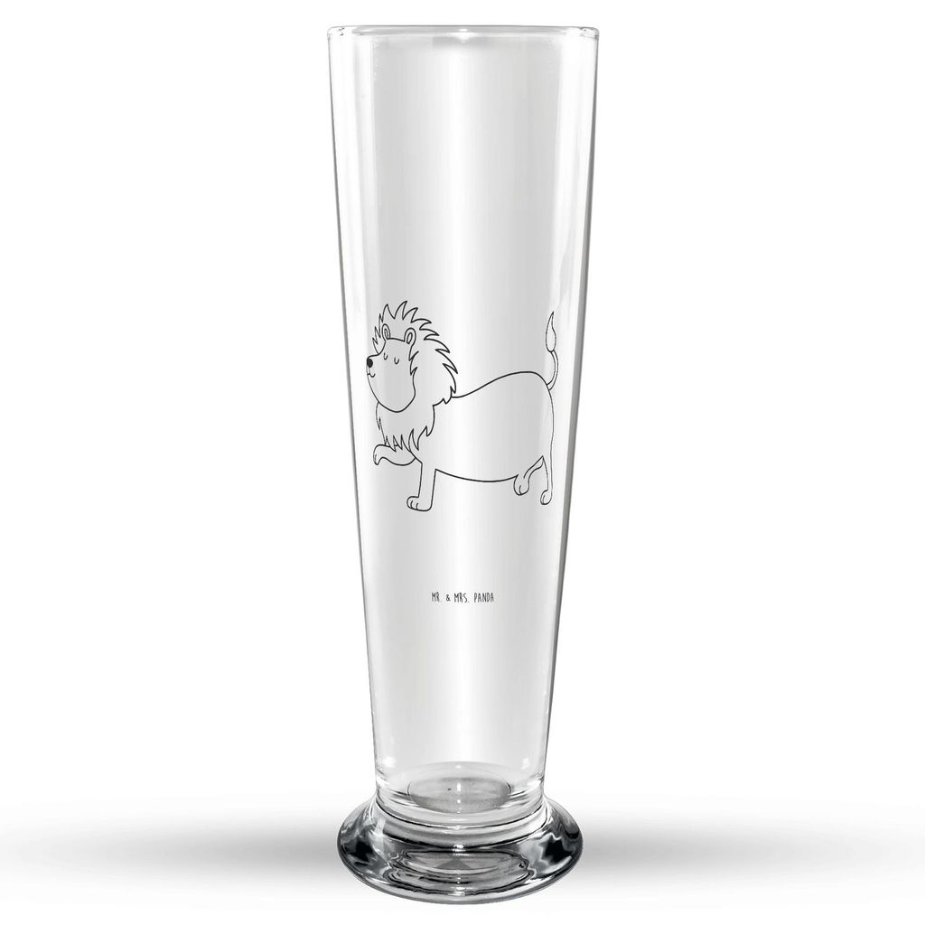 Mr. & Mrs. Panda Trinkglas Sternzeichen Löwe - Transparent - Geschenk, Bierbecher, König Der Tiere, August, Glasbierglas, Geburtstag Juli, Bier G...