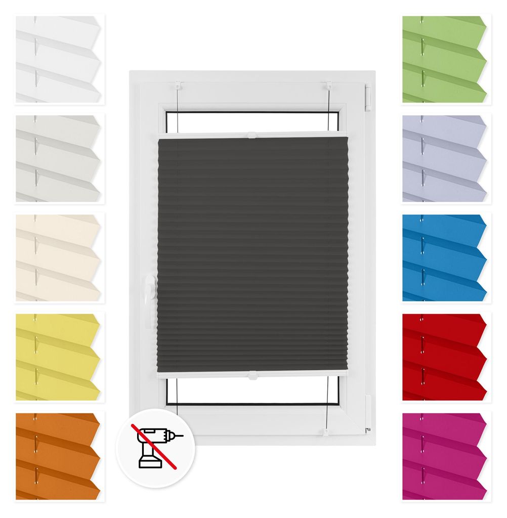 Estika Plisé roleta bez vrtání - 85 x 120 cm - Tmavě šedá - Obrázek produktu 