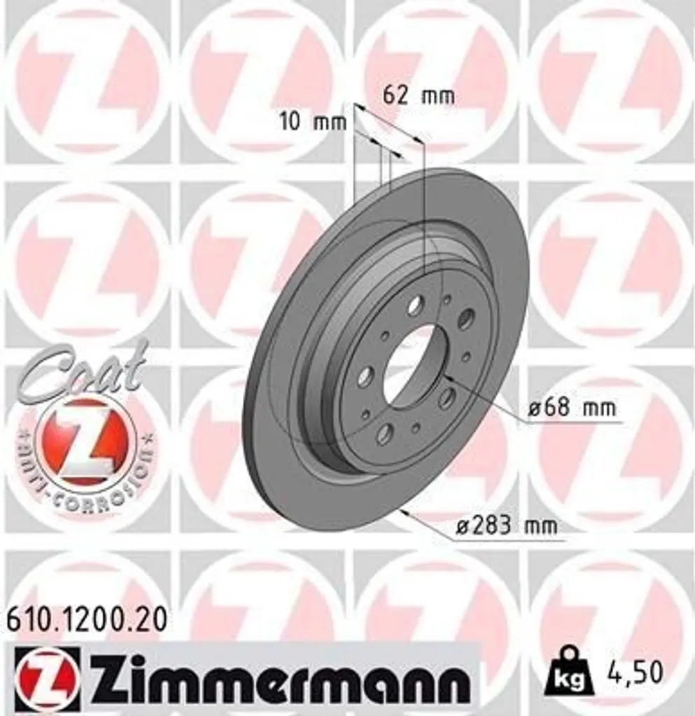 Disque de frein Zimmermann anti-vibration pour réparer la Volvo V70 I