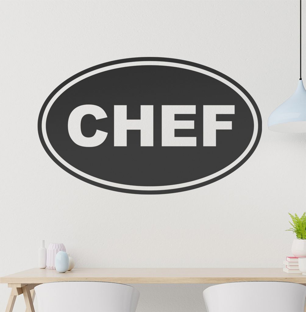 chef Wandtattoo in 6 Größen - Wandaufkleber Wall Sticker - Dekoration, Küche, Wohnzimmer, Schlafzimmer, Badezimmer