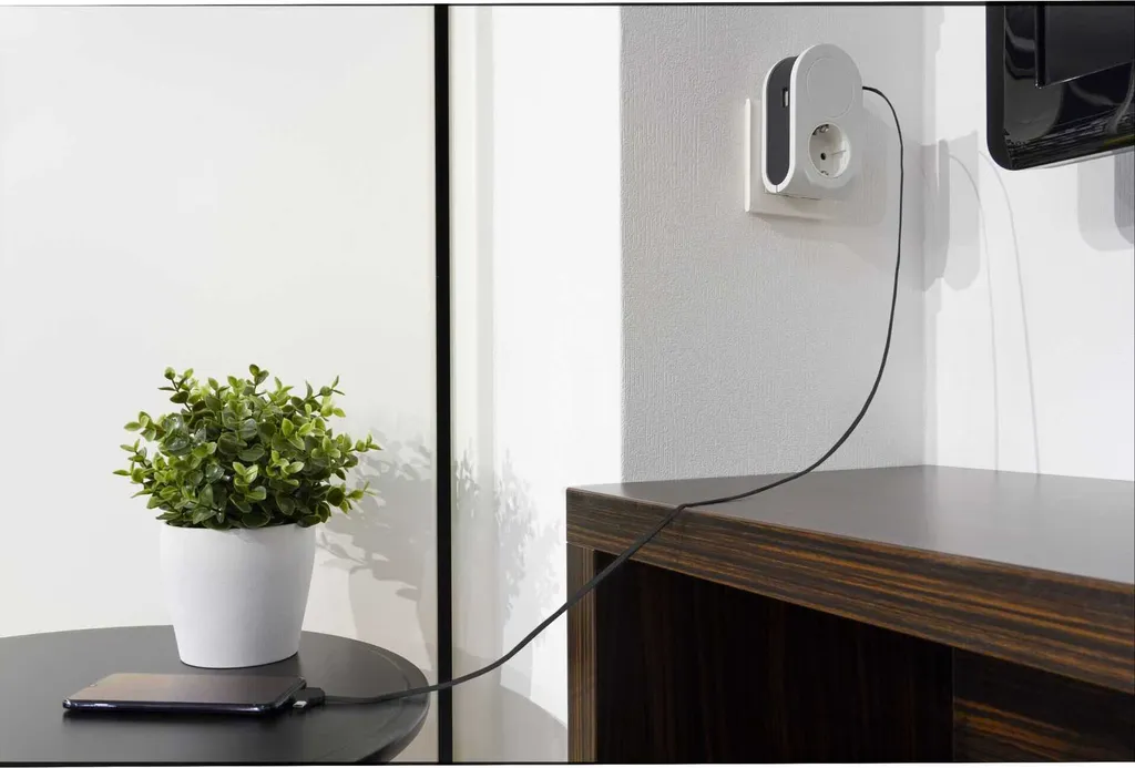 Prise secteur avec chargeur USB multi-connecteurs 3en1 câble flexible