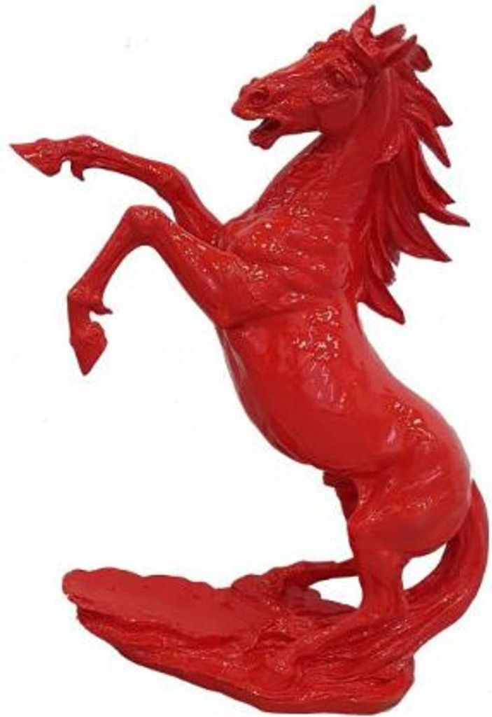 Casa Padrino Designer Dekofigur Wildes Pferd Rot H. 92 cm - Wetterbeständige Deko Skulptur - Wohnzimmer Deko - Garten Deko - Designer Deko Tierfigur